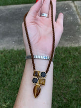 Load image into Gallery viewer, Milor Italy Tigers Eye Gold Vermeil Rope Necklace