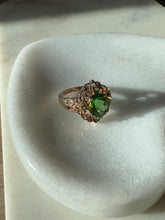 Load image into Gallery viewer, Bright Green Gold Vermeil Ring Size 10.25