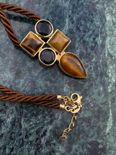 Load image into Gallery viewer, Milor Italy Tigers Eye Gold Vermeil Rope Necklace
