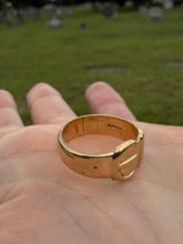 Load image into Gallery viewer, Antique 9k Gold Buckle Ring Size 7