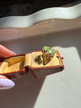 Load image into Gallery viewer, Uranium Glass 10k Yellow Gold Ring