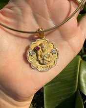 Load image into Gallery viewer, Solid 18k Gold Saint Barbara Ruby & Diamond Pendant