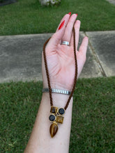 Load image into Gallery viewer, Milor Italy Tigers Eye Gold Vermeil Rope Necklace