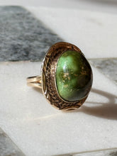 Load image into Gallery viewer, Vintage Southwestern 14k Gold Turquoise Ring Size 5.25