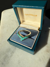 Load image into Gallery viewer, Turquoise Inlay Sterling Silver Ring Size 9.25