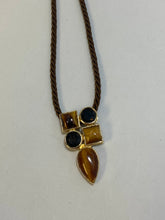 Load image into Gallery viewer, Milor Italy Tigers Eye Gold Vermeil Rope Necklace