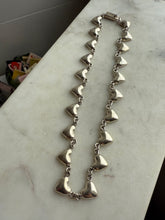 Load image into Gallery viewer, Vintage Mexico Sterling Silver Heart Necklace w/ Box Clasp 17”