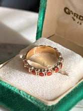 Load image into Gallery viewer, Antique 14k Gold Coral Eternity Band Ring