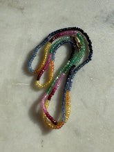 Load image into Gallery viewer, Multicolor Natural Sapphire Beaded Necklace w/ 14k Gold Clasp 22”