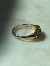 Load image into Gallery viewer, Antique Blue Sapphire & Diamond 18k Gold Ring Size 6.75