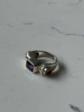 Load image into Gallery viewer, Vintage Amethyst & Citrine Sterling Ring Size 5