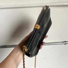 Load image into Gallery viewer, 1960s Black Purse w/ Gold Tone Biker Chain Straps