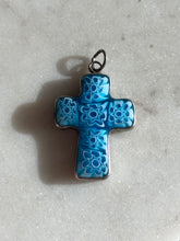 Load image into Gallery viewer, Millefiori Sterling Silver Cross