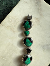 Load image into Gallery viewer, Malachite & Black Onyx Inlay 950 Silver Bracelet 6”