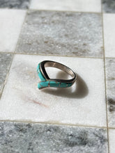 Load image into Gallery viewer, Turquoise Inlay Sterling Silver Ring Size 9.25