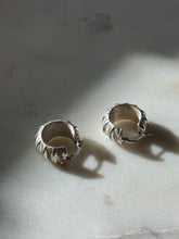 Load image into Gallery viewer, Italian Vintage Dusted Sterling Silver Hoops

