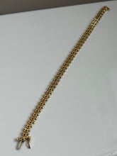 Load image into Gallery viewer, Vintage Solid 14k Yellow Gold Natural Diamond S-Link Tennis Bracelet 7”
