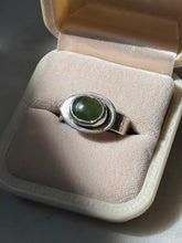 Load image into Gallery viewer, Vintage Jade Sterling Silver Ring Size 7.5
