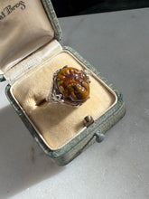 Load image into Gallery viewer, Carved Face Sterling Silver Ring Size 7.75
