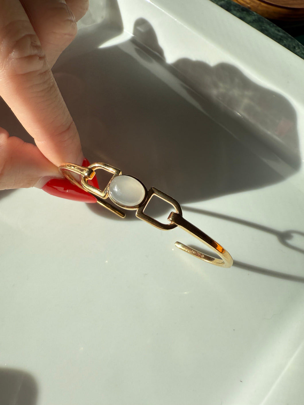 Gold Vermeil Moonstone Cuff Bracelet