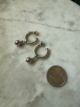 Load image into Gallery viewer, Sterling Silver Tubular Hoops w/ Ball Charm
