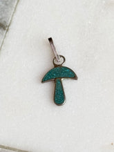 Load image into Gallery viewer, Crushed Turquoise Mini Mushroom Charm Sterling Silver
