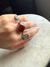 Load image into Gallery viewer, Chunky Red Heart Sterling Silver Resin Ring
