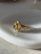Load image into Gallery viewer, Citrine Flower Gold Vermeil Ring Size 6
