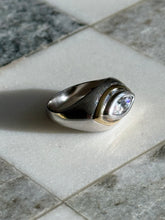 Load image into Gallery viewer, Two-Tone East West Set Sterling Silver Ring Size 7
