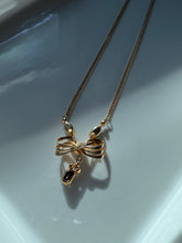 Load image into Gallery viewer, Vintage 12k Gold Fill Bow Necklace 19”
