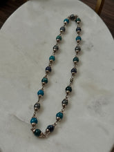 Load image into Gallery viewer, Vintage Enamel Sterling Silver Ball Chain 17”
