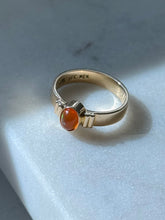 Load image into Gallery viewer, Vintage 14k Yellow Gold Mexican Fire Opal Ring Size 6.75
