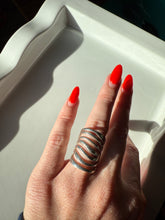 Load image into Gallery viewer, Modernist Sterling Ring Size 6.75
