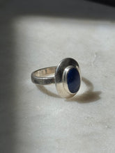 Load image into Gallery viewer, Vintage Lapis Sterling Silver Ring Size 7
