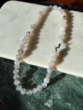 Load image into Gallery viewer, Agate Beaded Sterling Silver Necklace 18”
