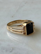 Load image into Gallery viewer, Black Onyx &amp; Diamond 14k Yellow Gold Ring Size 7.75
