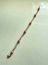 Load image into Gallery viewer, Vintage 12k Gold Fill Peach Bead Bracelet
