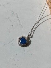 Load image into Gallery viewer, Blue Heart Sterling Silver Locket Necklace 24”
