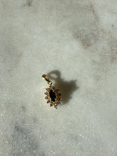 Load image into Gallery viewer, Vintage Blue Sapphire &amp; Diamond 14k Gold Halo Charm
