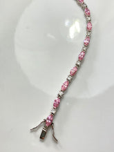 Load image into Gallery viewer, Pink CZ Sterling Silver Tennis Bracelet
