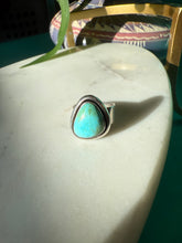 Load image into Gallery viewer, Turquoise Chunky Sterling Silver Ring Size 7
