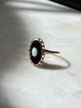 Load image into Gallery viewer, Vintage 10k Gold Black Onyx &amp; Opal Ring Size 9
