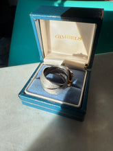 Load image into Gallery viewer, Vintage Blue Topaz Sterling Silver &amp; Brass Ring Size 8
