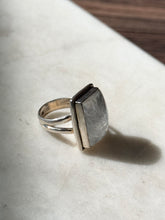 Load image into Gallery viewer, Moonstone Sterling Silver Square Ring Size 7.25
