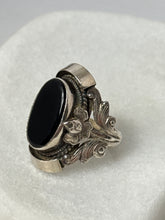 Load image into Gallery viewer, Vintage Black Onyx Sterling Silver Ring Size 6.75
