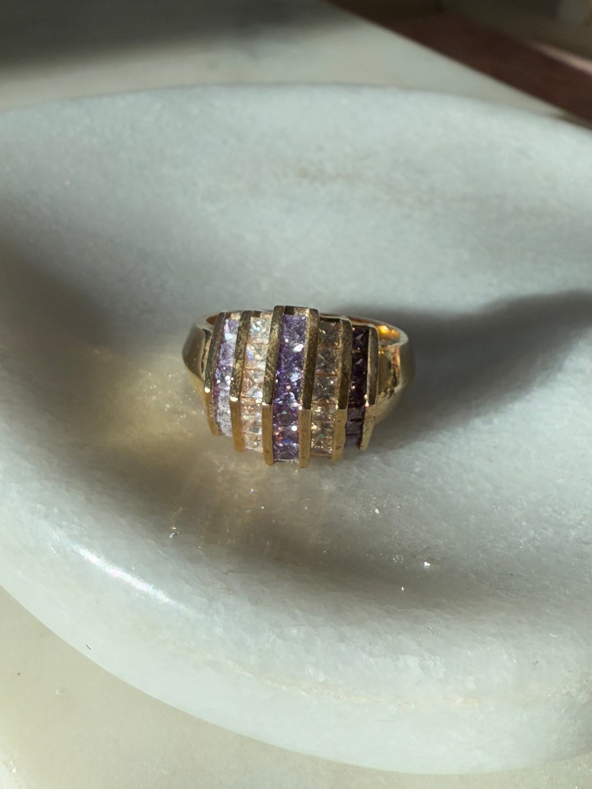 Purple Gold Vermeil Ring Size 9