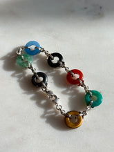 Load image into Gallery viewer, Vintage Donut Link Sterling Silver Bracelet 7”
