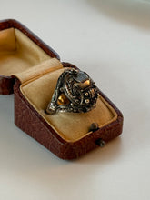 Load image into Gallery viewer, Vintage Two-Toned Scarab Beetle Sterling Ring Size 10.75
