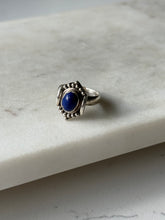 Load image into Gallery viewer, Vintage Lapis Sterling Silver Ring Size 7.75
