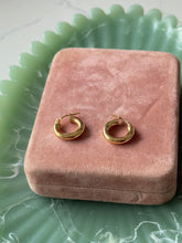 Load image into Gallery viewer, Vintage 18k Yellow Gold Mini Tubular Hoops
